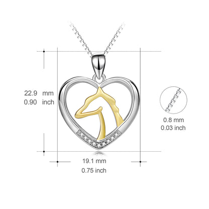 Horse Pendant 925 Silver Necklace