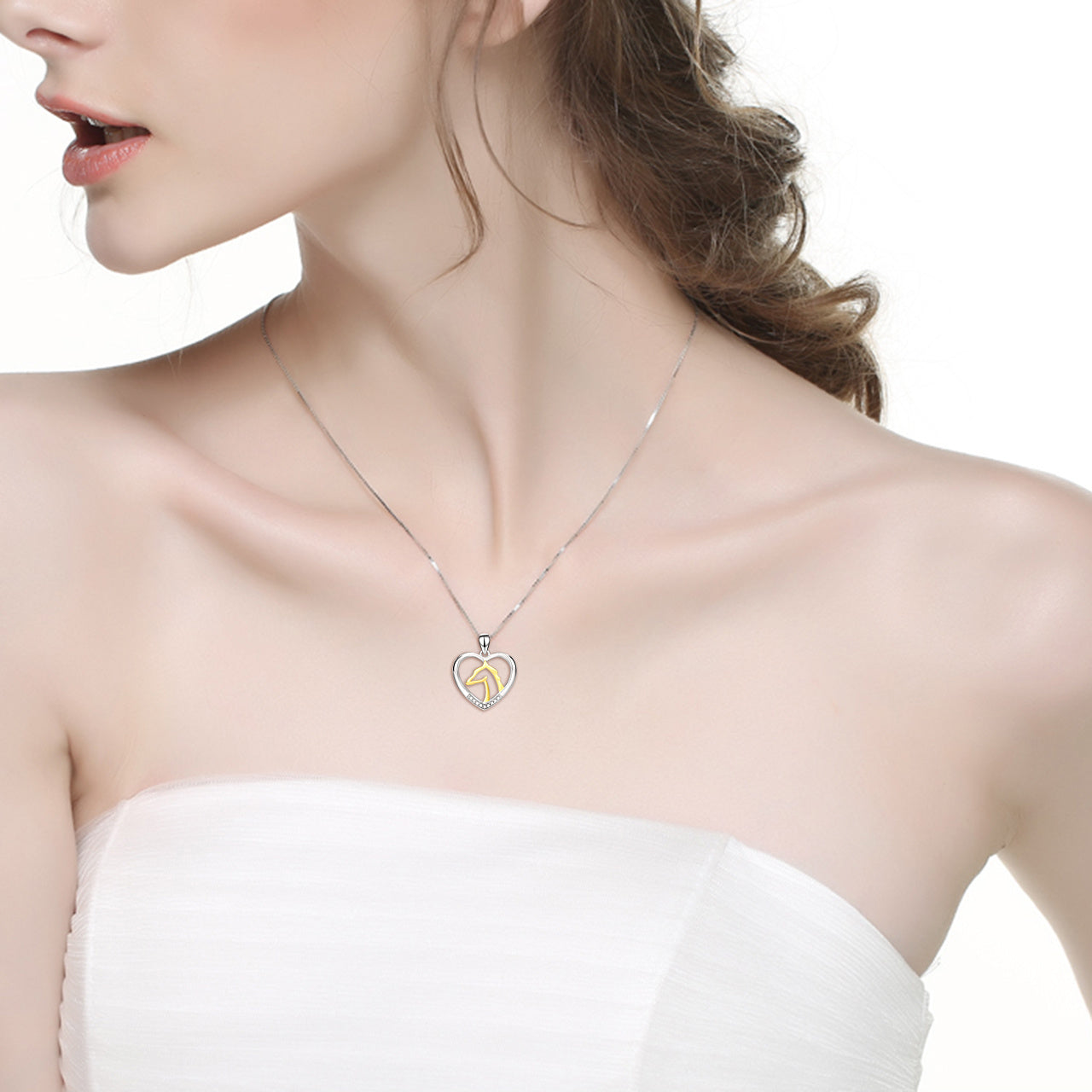 Horse Pendant 925 Silver Necklace