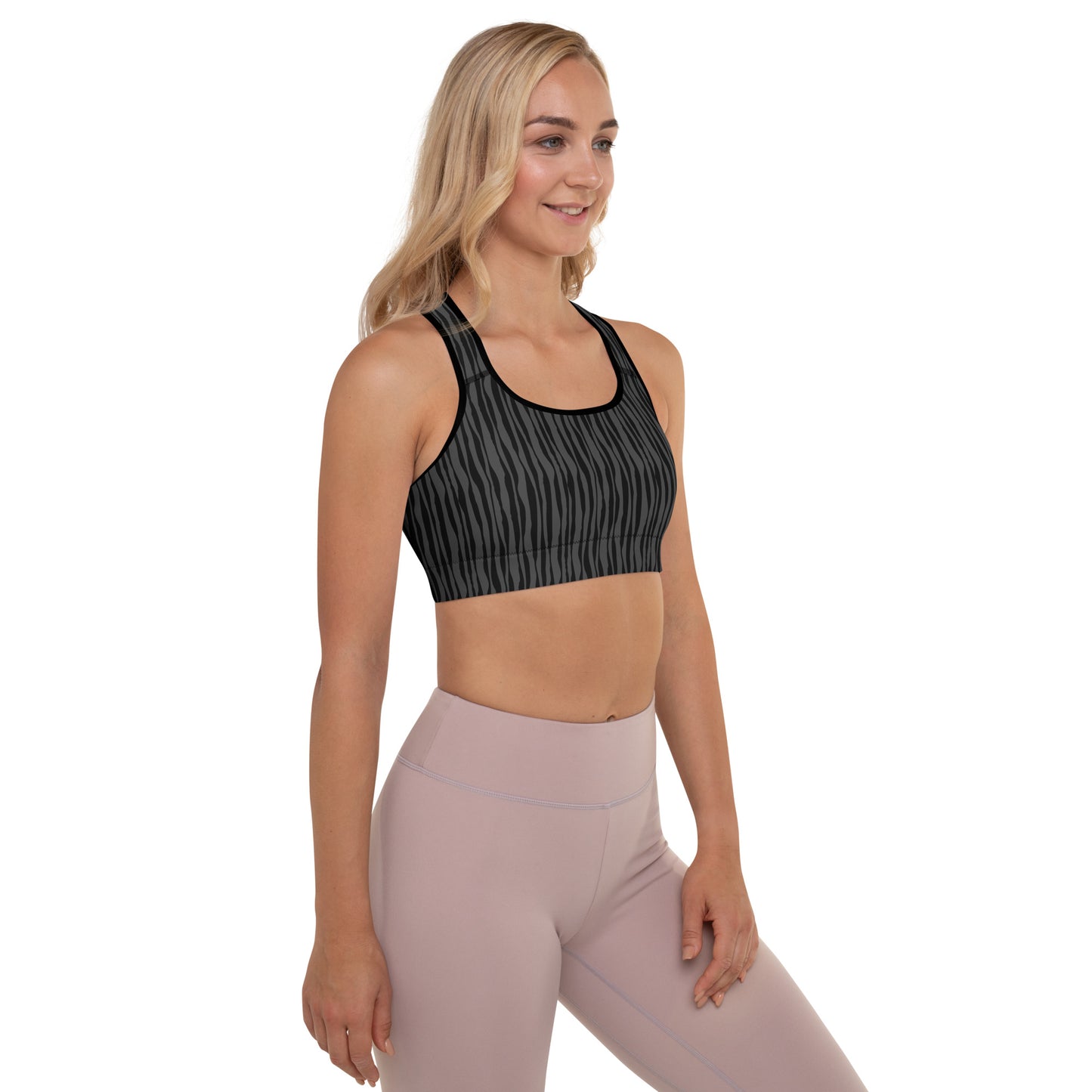 Stripe Padded Sports Bra