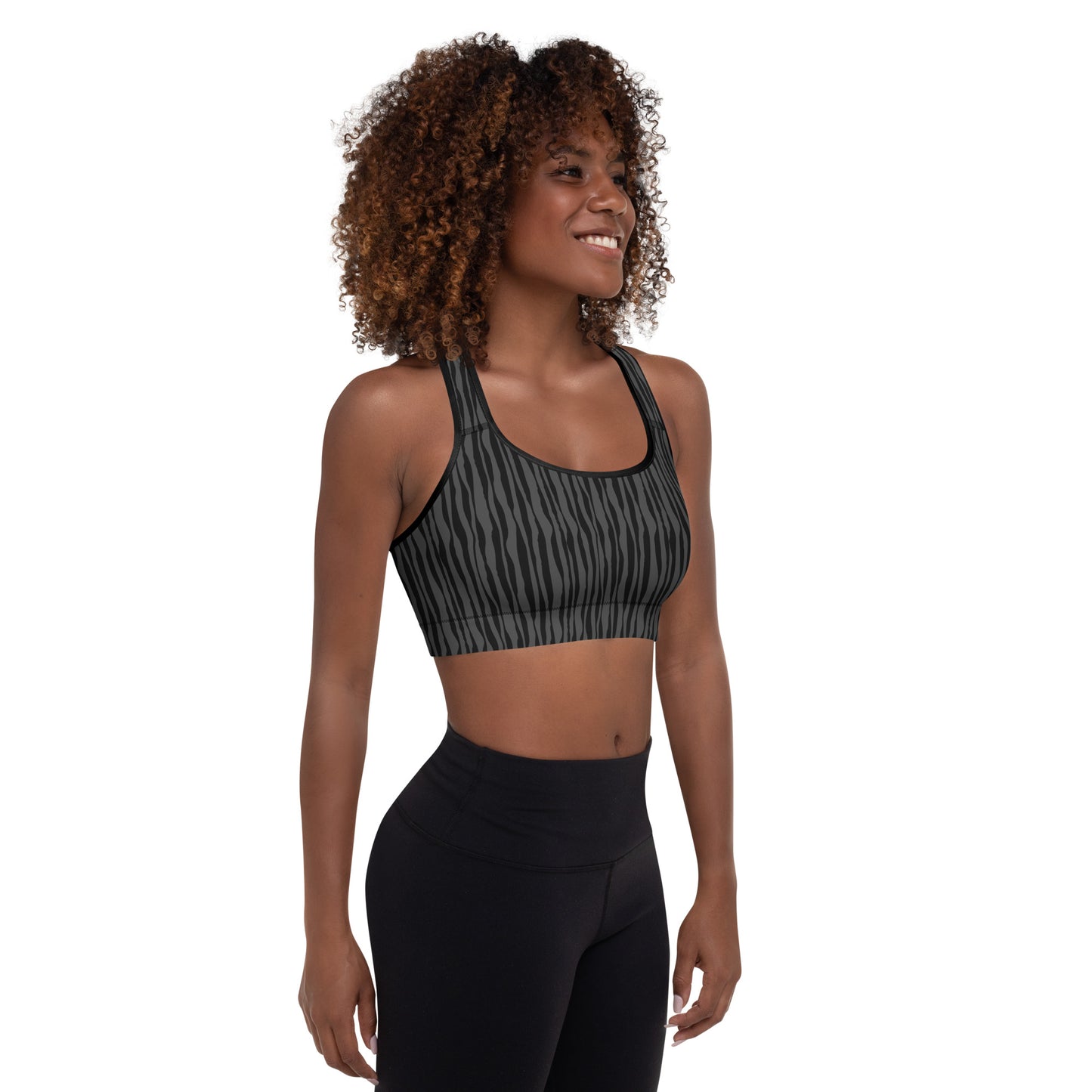 Stripe Padded Sports Bra