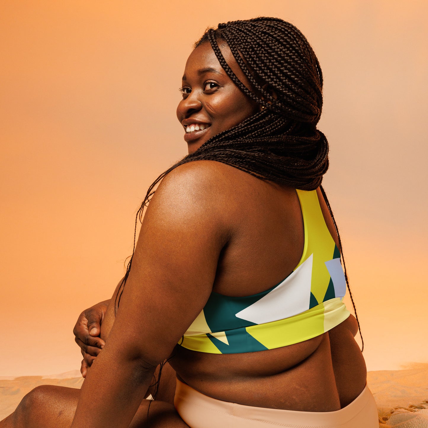 Colorful Recycled Longline Sports Bra