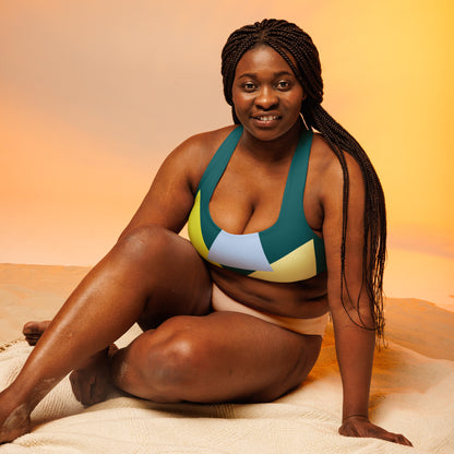 Colorful Recycled Longline Sports Bra