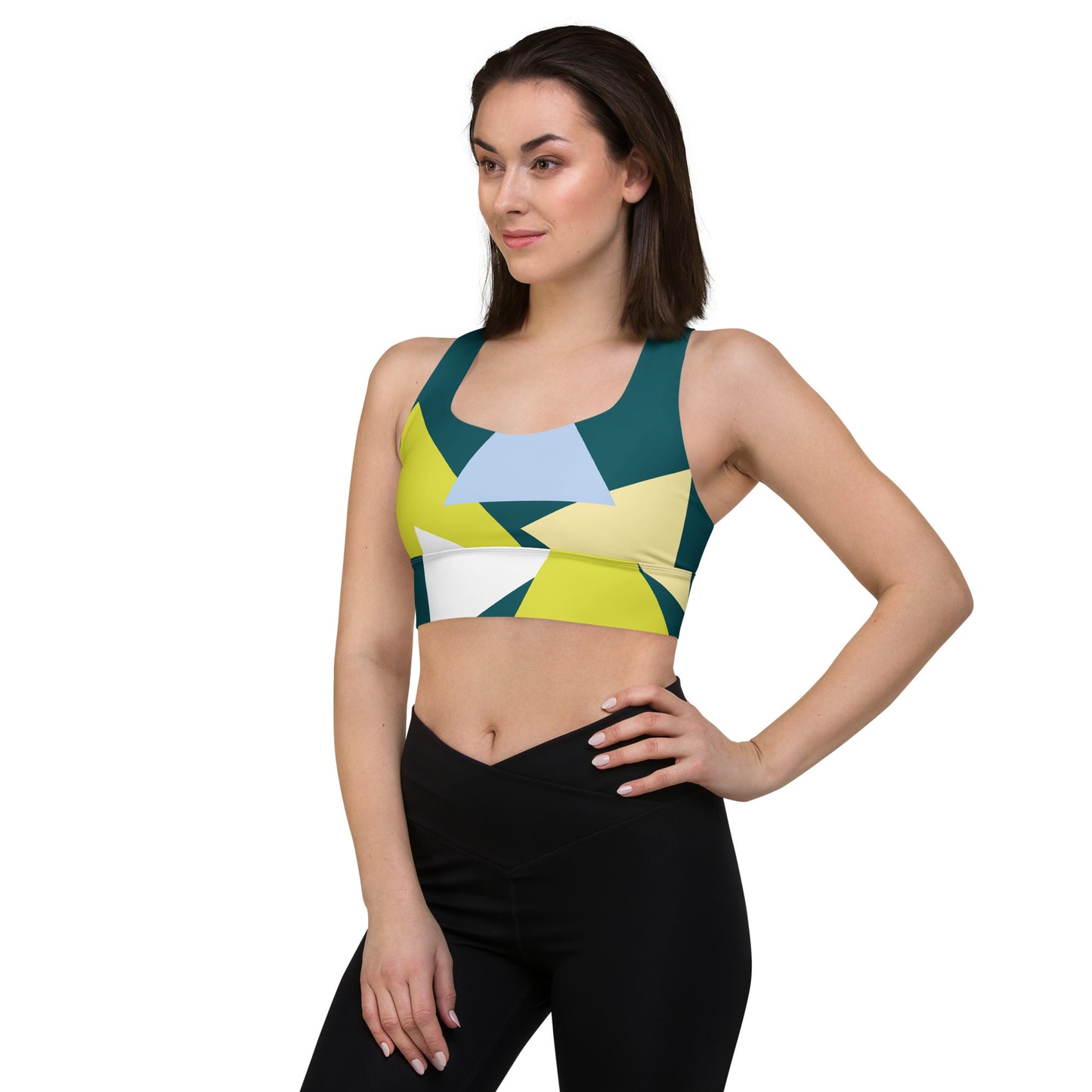 Colorful Recycled Longline Sports Bra