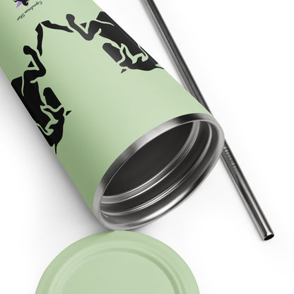 Insulated tumbler with a straw