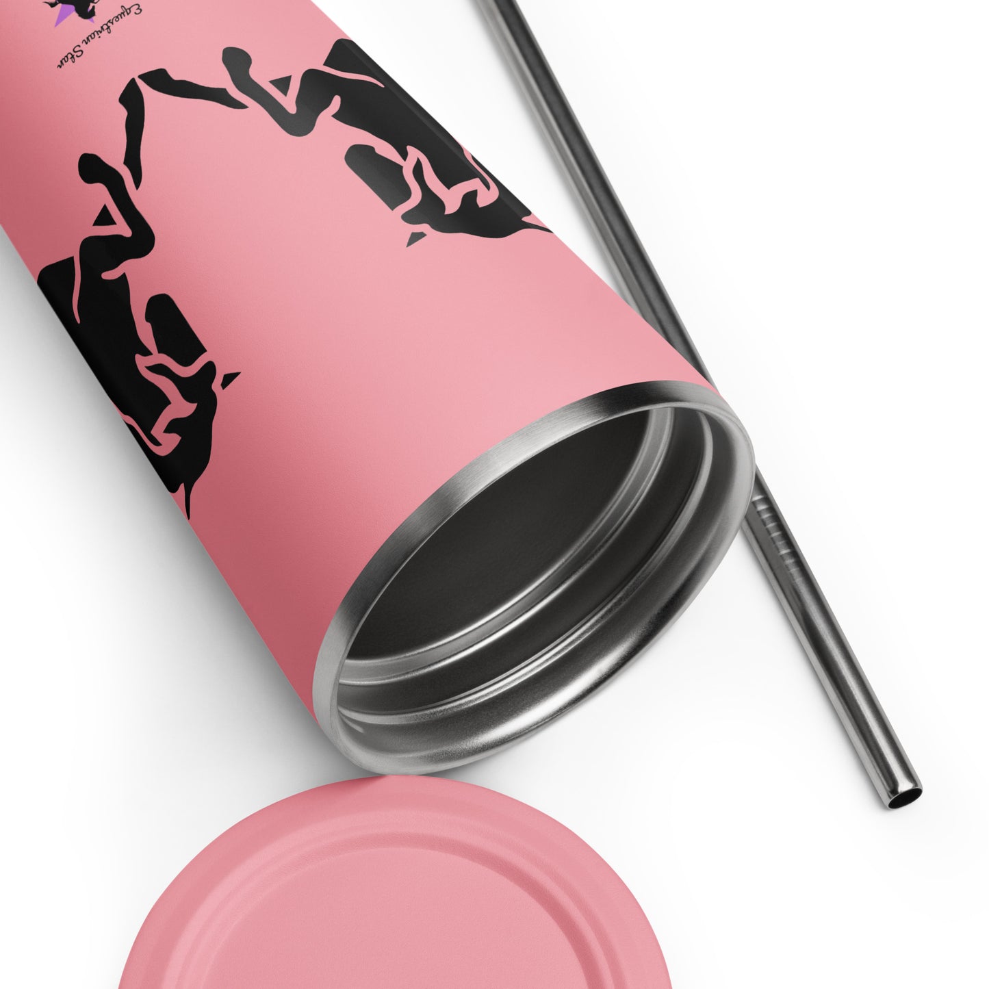 Insulated tumbler with a straw