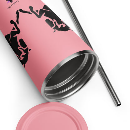 Insulated tumbler with a straw