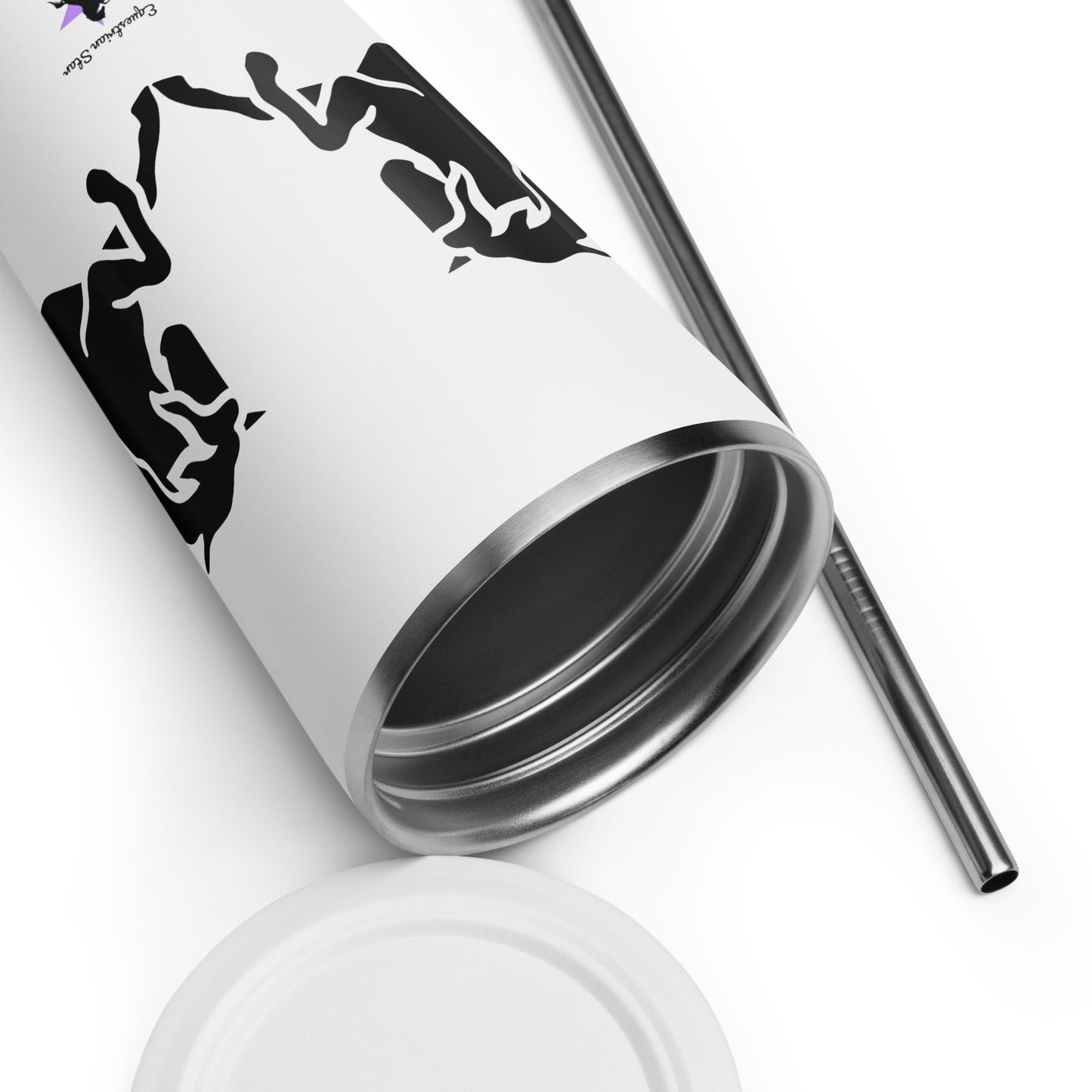 Insulated tumbler with a straw