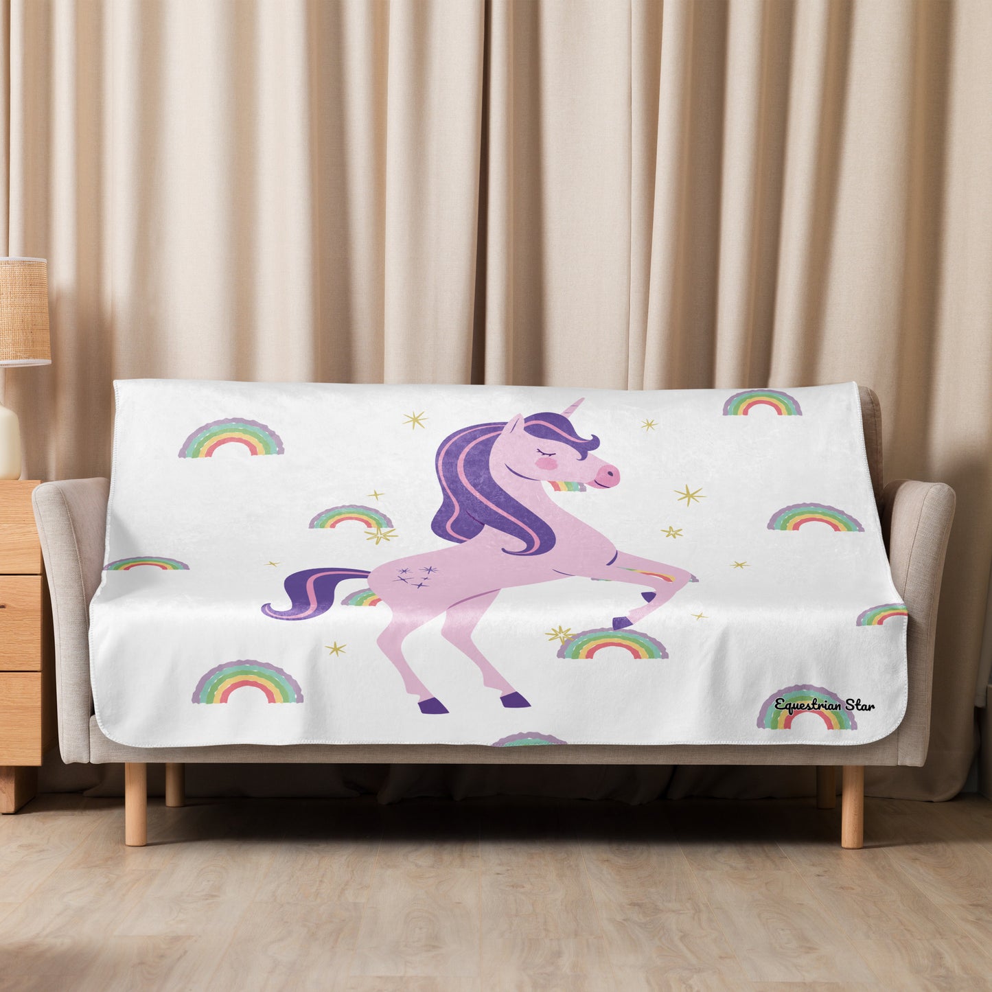 Unicorn Sherpa blanket