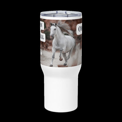 Travel mug with a handle