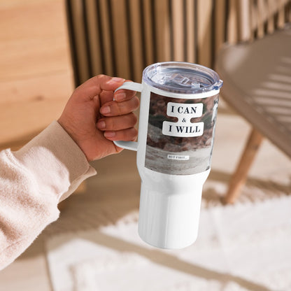 Travel mug with a handle